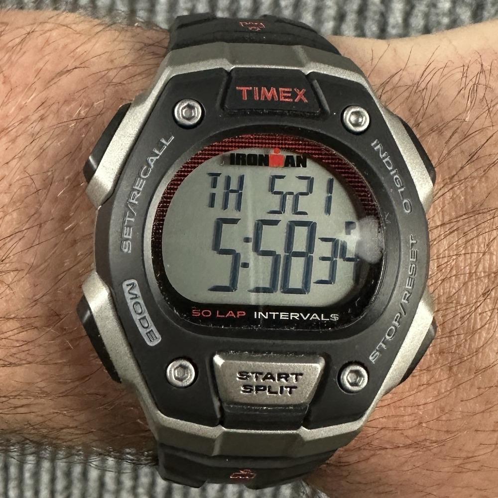 Timex Ironman 50 Lap Digital Sports Watch TW5K85900 Tested And Working